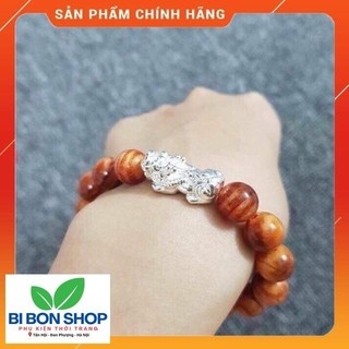 VÒNG GỖ HUYẾT LONG MIX TỲ HƯU BẠC 10 LI
