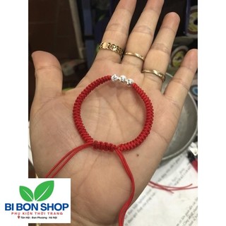 VÒNG MAY MẮN CHỈ ĐỎ MIX 3 BI BẠC (BI BON SHOP)