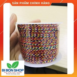COMBO 5M Dây chỉ ngũ sắc to viền đỏ size 2mm (BI BON SHOP)