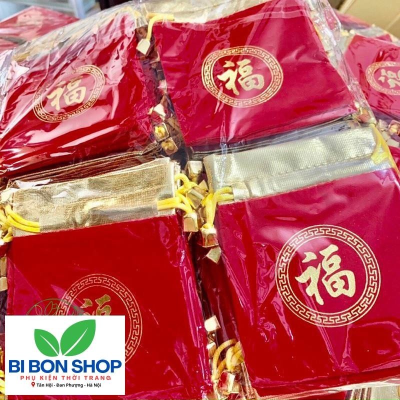 COMBO KHÁCH ĐẶT SỈ 100 TÚI GẤM IN CHỮ PHÚC (BI BON SHOP)
