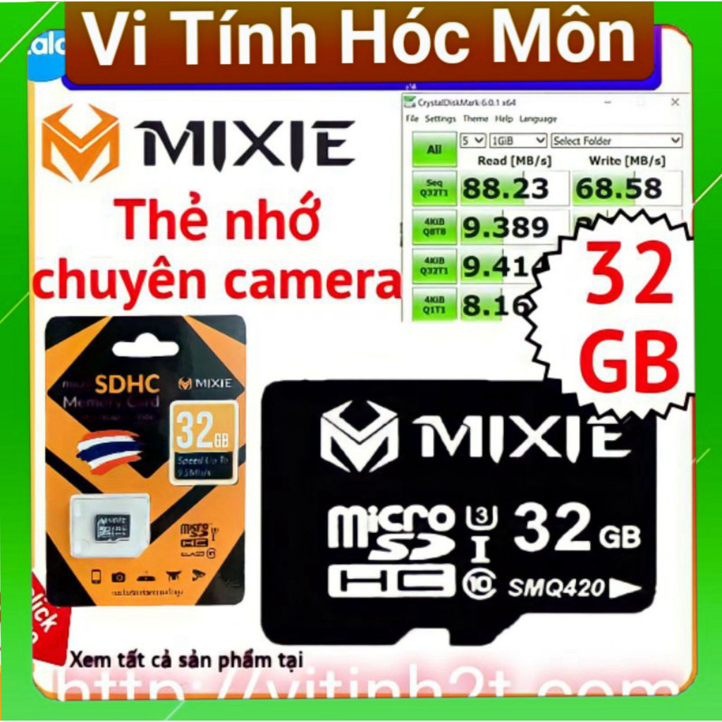 Thẻ nhớ 32gb Mixie chuyên camera thẻ nhớ chuyên camera vi tính 2t quận 12