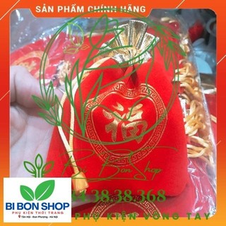 10 TÚI GẤM NHUNG ĐỎ LOẠI HÀNG ĐẶT SIZE 10*12 (BI BON SHOP)
