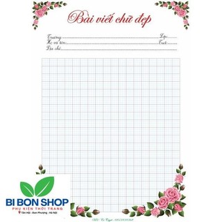 *HOT* Mẫu Giấy Hoa Luyện Viết Chữ Đẹp M1-M12 (BI BON SHOP)