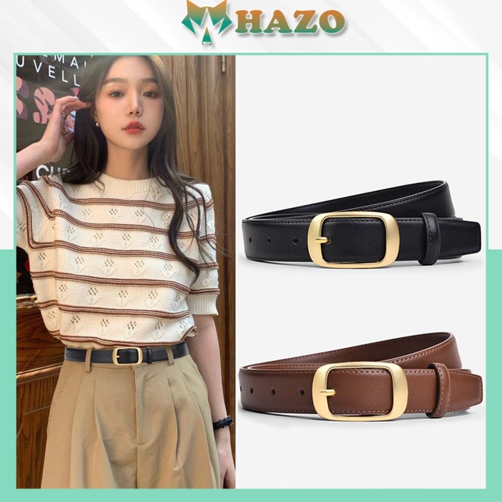 Thắt lưng nữ thời trang PK510 khóa chữ nhật 2.8cm dây nịt học sinh sinh viên phong cách Hàn Quốc