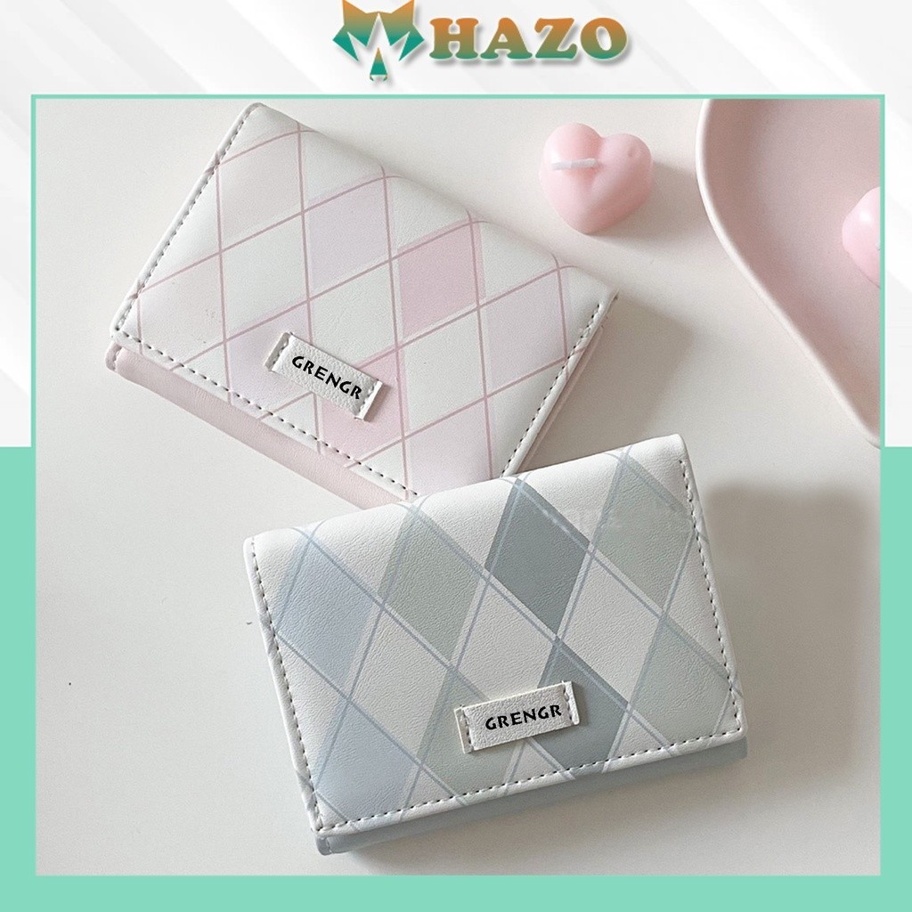 Ví Ngắn Nữ Cầm Tay Cao Cấp Gấp Gọn Đan Sọc Grengr V594 Kiểu Dáng Sang Trọng - Hazo