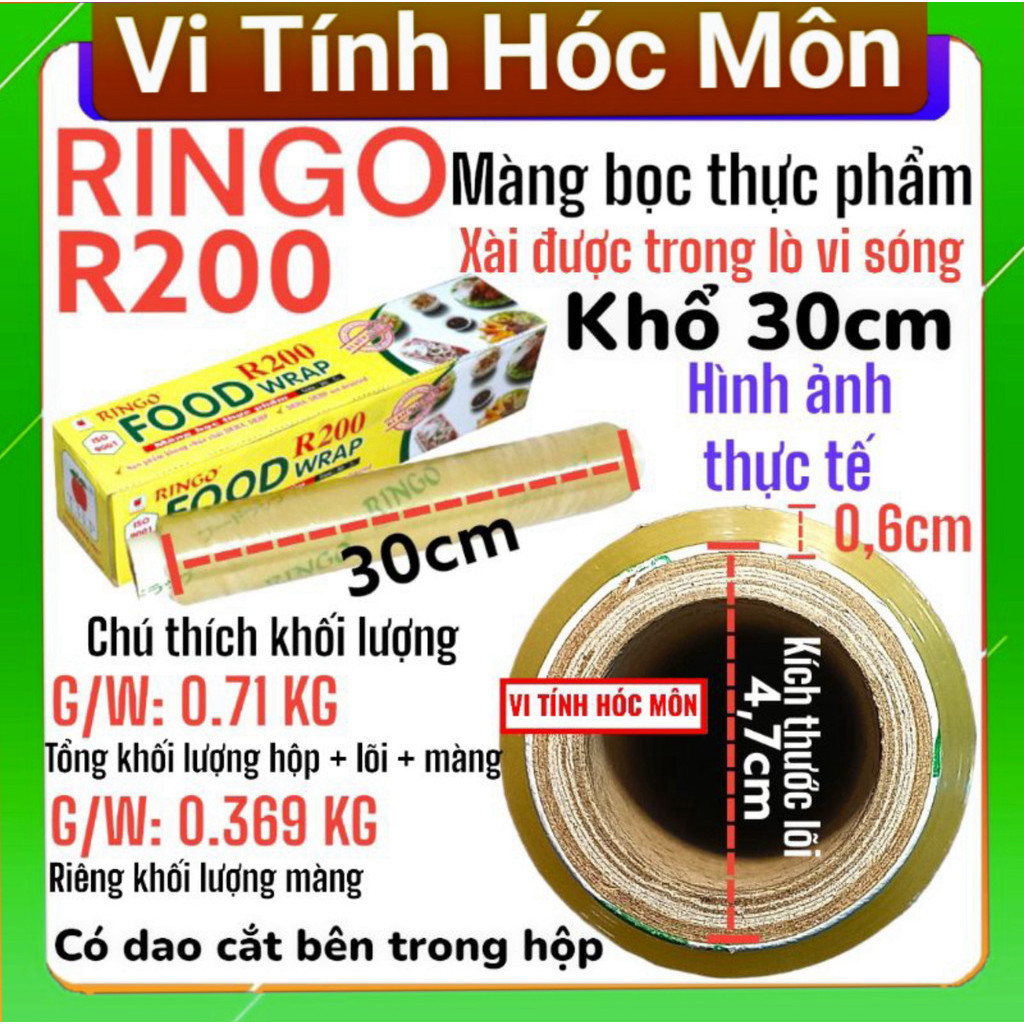 Màng bọc thực phẩm Ringo R200 7K Tuyền Hưng Phú Ringo 200 7K màng bọc Táo size 30cm vi tính 2t quận 12
