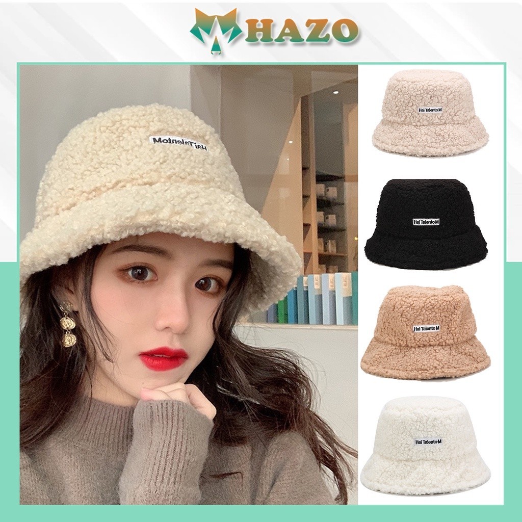 Mũ Bucket Nón Tai Bèo Vành Cụp Nón Lông Cừu Xù 384 Nhiều Màu Sắc Ulzzang Form Unisex Nam Nữ - Hazo