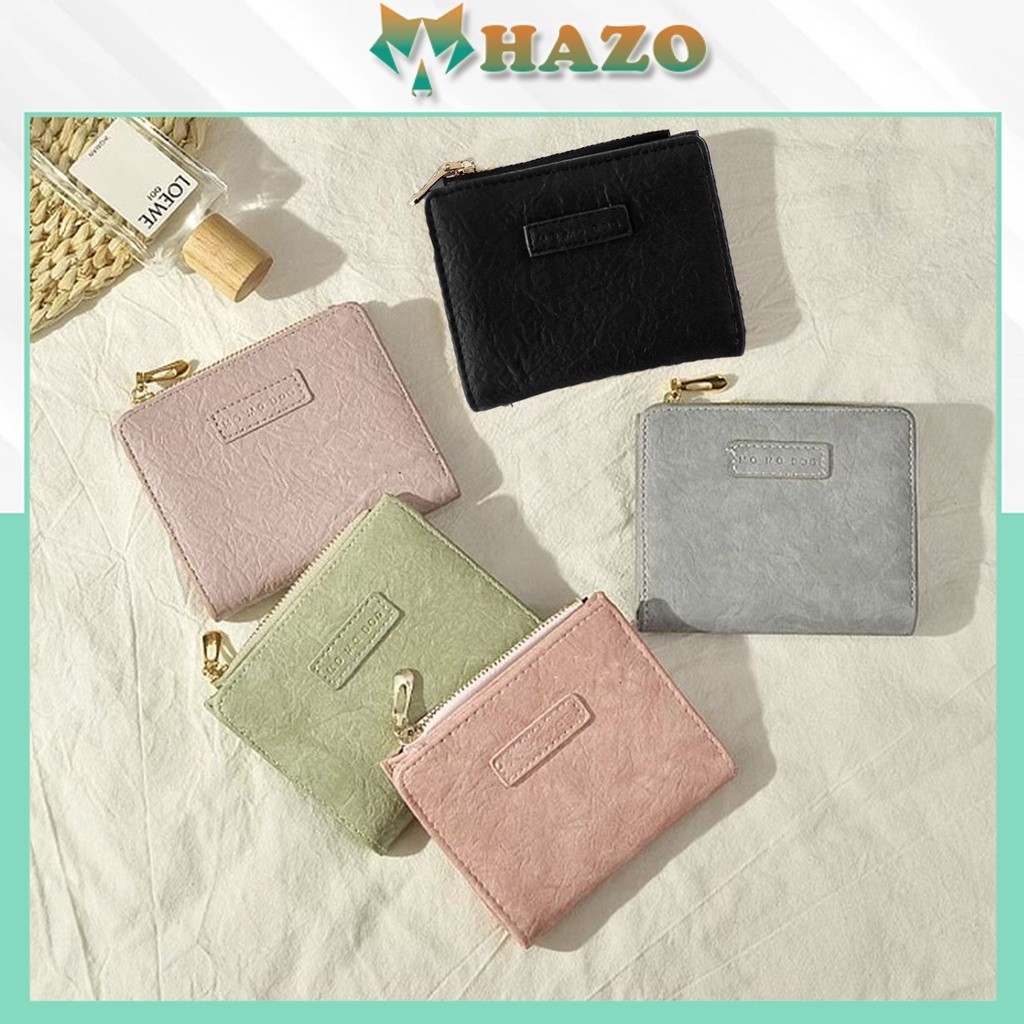 Ví Ngắn Nữ Cầm Tay Cao Cấp Gấp 2 Nhỏ Gọn Momo V587 Kiểu Dáng Sang Trọng - Hazo