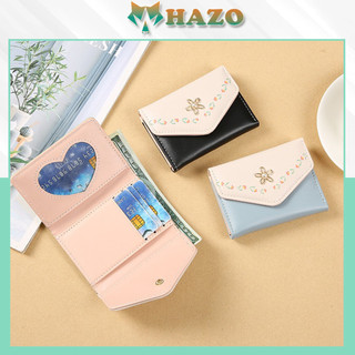 Ví ngắn nữ cầm tay đính hoa 5 cánh 621 kiểu phối màu thời trang