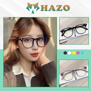 Mắt Kính Thời Trang Gọng Cận Form Vuông Nửa Gọng 531 Có Vạch Hot Trend - Hazo