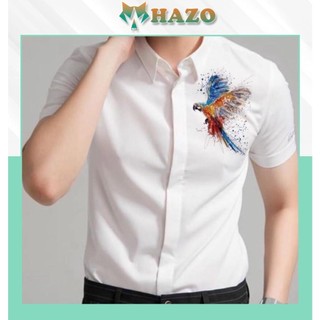 Áo Sơ Mi Nam Nữ Dài Tay Thêu Chú Vẹt Ngũ Sắc 213 Hàn Quốc Cực Đẹp - Hazo