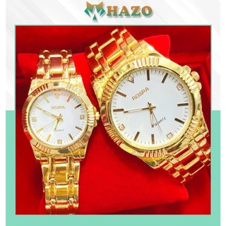 Đồng Hồ Cặp Đôi Nam Nữ Dây Kim Loại Rosra R4V D345 Hot Trend 2019 Cực Đẹp - Hazo