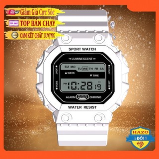 Đồng Hồ Nam Nữ Thể Thao Sport Watch Vuông Điện Tử Dây Cao Su Cực Hot - Hazo