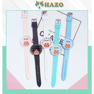 Đồng Hồ Nữ Dây Cao Su Brown Nhiều Màu Dễ Thương - Hazo