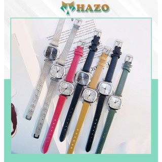 Đồng Hồ Nữ Dây Da Hazo D190 Mặt Vuông Thời Trang Cực Đẹp - Hazo