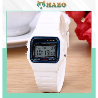 Đồng Hồ Nam Nữ Dây Cao Su Wr F91 Điện Tử Mặt Vuông Nhiều Màu Cực Đẹp - Hazo
