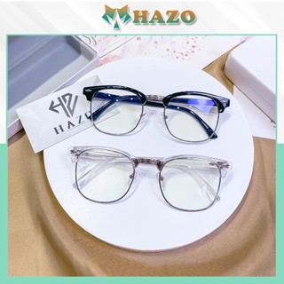Mắt Kính Gọng Cận Form Tròn Nửa Gọng Nam Nữ Unisex Phong Cách Cá Tính Cực Đẹp - Hazo