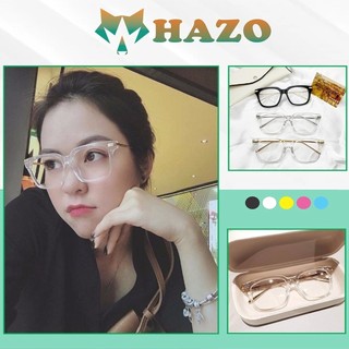 Mắt Kính Giả Cận Trong Suốt Gọng Vàng Gọng Bạc Cực Đẹp - Hazo