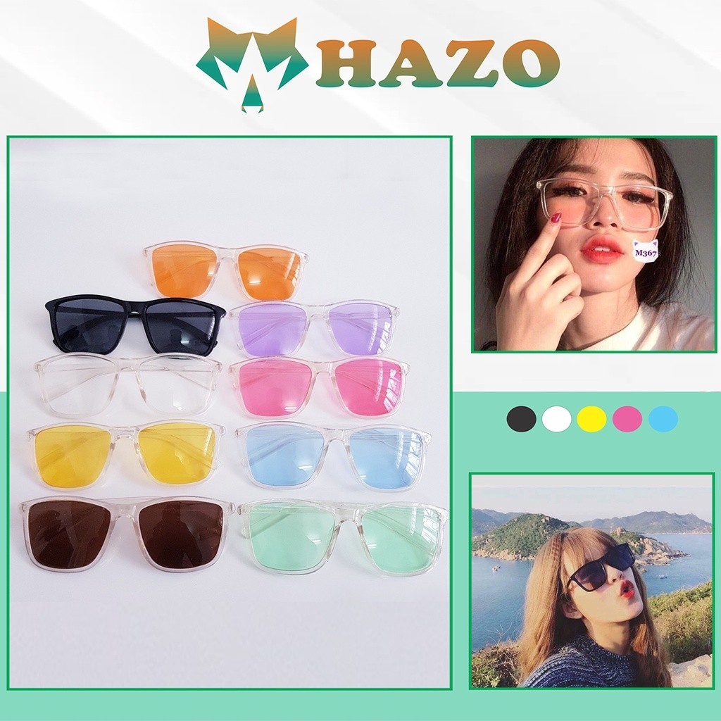 Mắt Kính Thời Trang Gọng Tây Dẻo Trong Suốt Nhiều Màu Cực Đẹp - Hazo