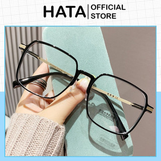 Gọng Kính Cận Không Độ Unisex Nam nữ Form Vuông 618 Phong Cách Thời Trang - Hata24h