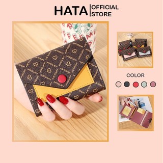 Ví Ngắn Nữ Mini SAISAI Nút Bấm Tròn Đỏ V387 Thời Trang - Hata24h