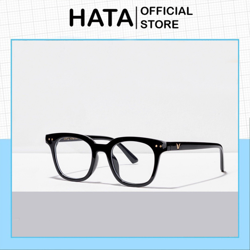 Mắt Kính Unisex Nam Nữ Form Vuông Đính 2 Chấm M424 Thời Trang - Hata24H