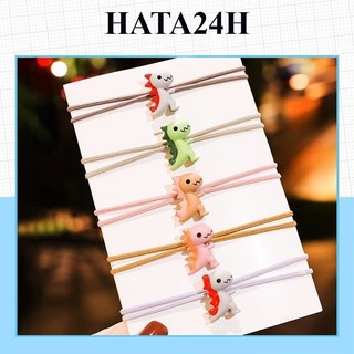 Dây Thun Buộc Tóc Đính Khủng Long Nhiều Màu Dễ Thương - Hata24h