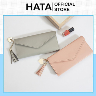 Ví Dài Nữ Cầm Tay May mắn thịnh vượng Khóa Bấm Kết Hợp Tua Thời Trang V137 - Hata24h