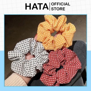 Buộc Tóc - Cột Tóc Vải Nhung Chấm Bi Dễ Thương 314 - Hata24h