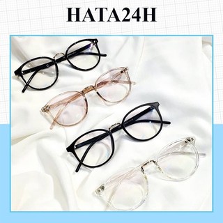Mắt kính gọng cận form tròn tr209 unisex Nam nữ thời trang Hàn quốc