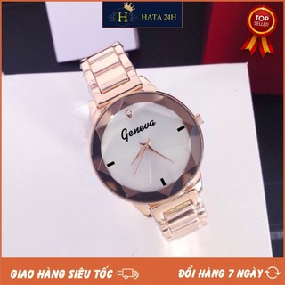 [CỰC HOT] ĐỒNG HỒ NỮ DÂY KIM LOẠI MẶT 3D GENEVA KIM CƯƠNG THỜI TRANG CỰC ĐẸP - Hata24h