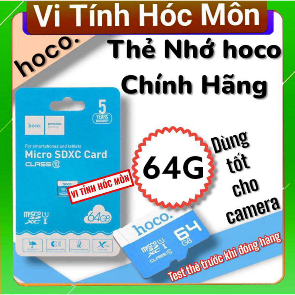 Thẻ nhớ hoco 64Gb chính hãng xài tốt cho camera vi tính 2t quận 12