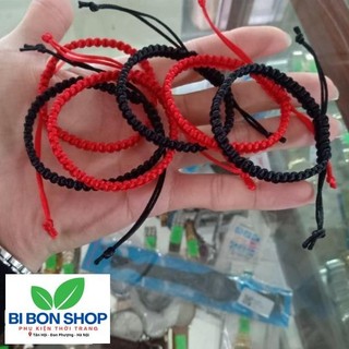 Vòng tay dây bện nam nữ chỉ đỏ (đen) may mắn cho người đeo (BI BON SHOP)