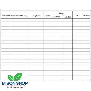 Sổ quản lý doanh thu A4 (BI BON SHOP)