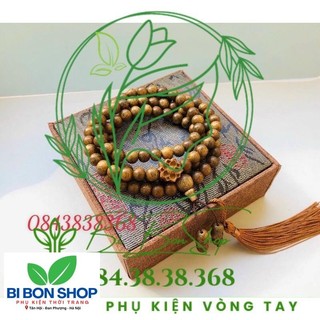 VÒNG TAY GỖ TRẦM TỐC MIX HOA SEN (BI BON SHOP)