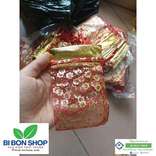 Túi gấm dây rút đỏ