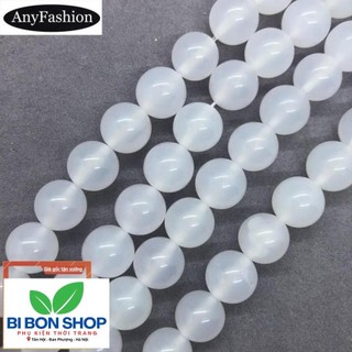 *hot* Chuỗi Hạt Đá Mã Não Trắng Tự Nhiên Kích Thước 4-12mm Dùng Làm Trang Sức Thủ Công