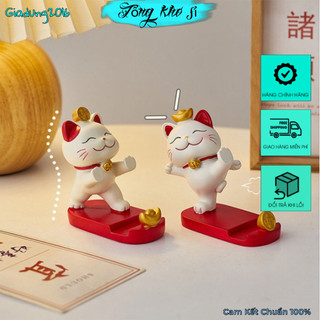 Giá Đỡ Điện Thoại Mèo Thần Tài May Mắn, 🌏FREE SHIP🌎 Kệ Điện Thoại Trang Trí Bàn Làm Việc, Để Ôtô Siêu Xinh