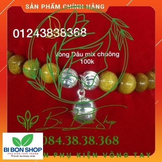 Vòng Dâu tằm mix chuông bạc