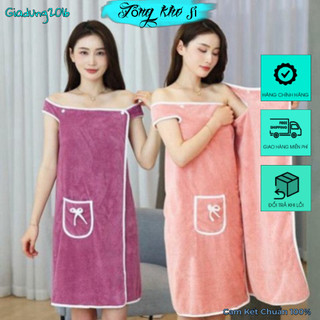 Khăn tắm 2 in 1 vừa làm khăn tắm 🌏free ship🌎 vừa lám áo áo choàng tắm khách sạn, áo choàng ngủ, mềm mịn