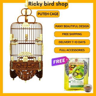 Puteh bird cage - Many beautiful design - Lồng chim tre - Ricky bird shop