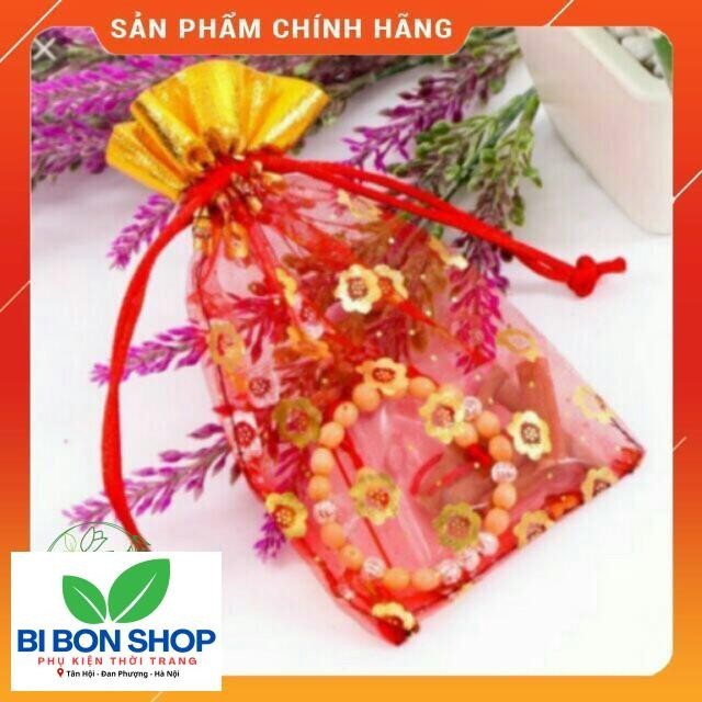 Com bo 10 túi gấm đỏ đựng vòng