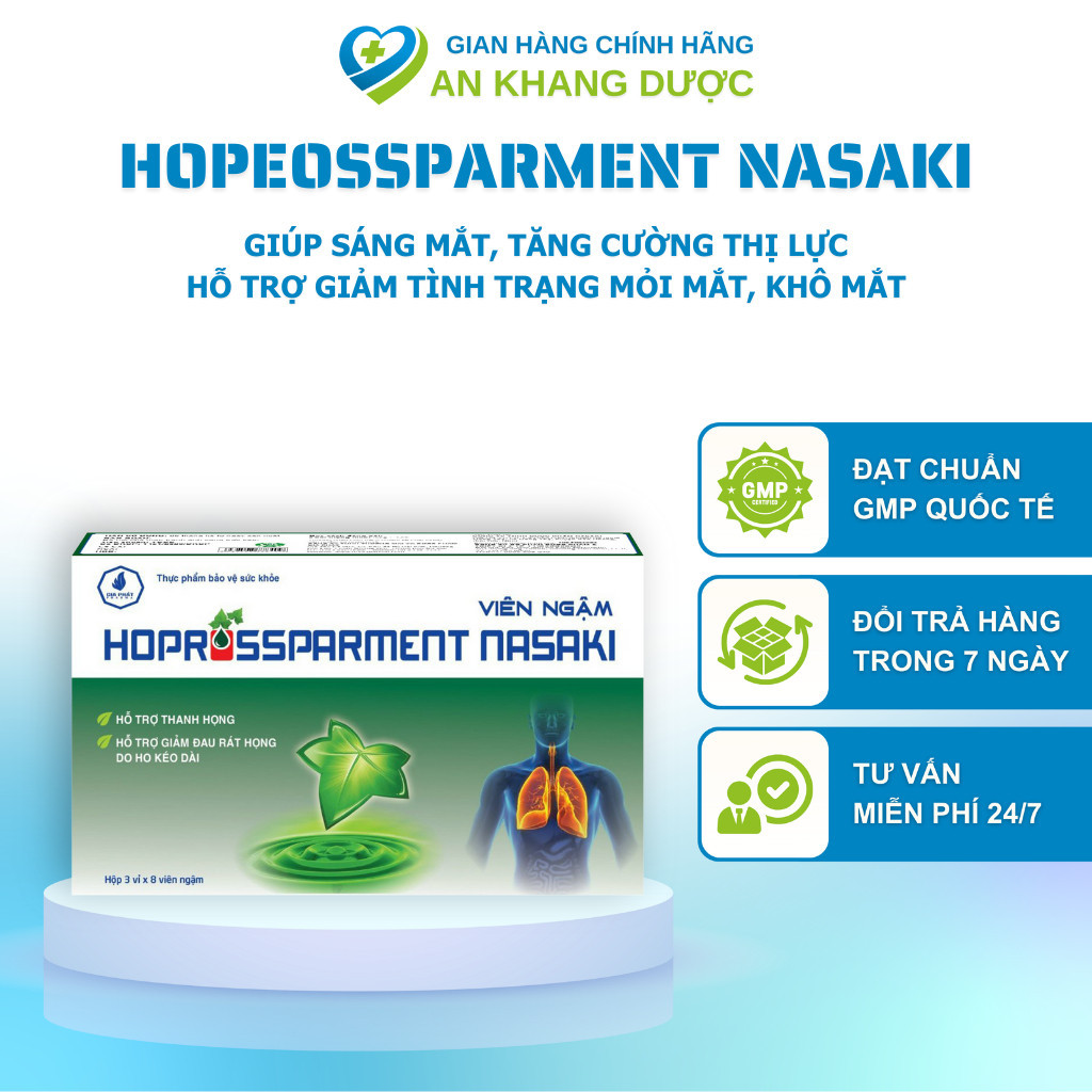 Viên Ngậm Ho PROSSPARMENT NASAKI - Giảm Đau Họng, Tạo Cảm Giác Dễ Chịu Cho Họng, Giúp Làm Dịu Cổ Họn
