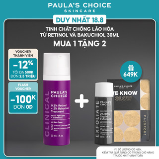 Tinh chất chống lão hóa từ Retinol và Bakuchiol  Paula's Choice Clinical 0.3% Retinol + 2% Bakuchiol 30ml - 8015