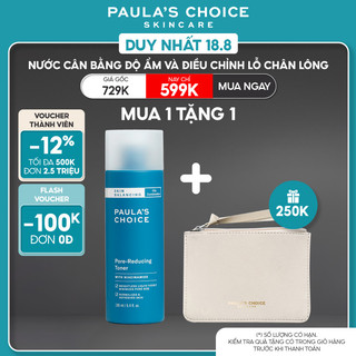 Nước hoa hồng cân bằng độ ẩm và điều chỉnh lỗ chân lông Paula’s Choice Skin Balancing Pore Reducing Toner 190ml mã 1350