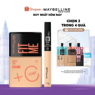 Bộ Nền Tint C Tươi Mướt Chống Nắng Fit Me Fresh Tint 30ml và Kem Che Khuyết Điểm Maybelline New York 6.8ml