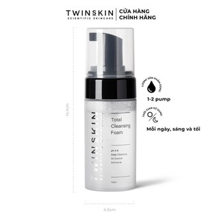 Sữa rửa mặt tạo bọt kiểm soát dầu - total cleansing foam twins skin 100ml