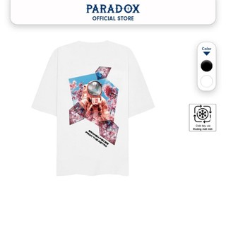 Áo thun form rộng Paradox tay lỡ - Unisex - In hình - TRIPPY ASTRO - Màu trắng