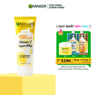 Sữa rửa mặt tạo bọt skin naturals Bright Complete vitamin C super whip 100ml