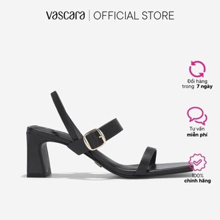 Vascara giày sandal gót trụ nhấn khóa trang trí - sdn 0795